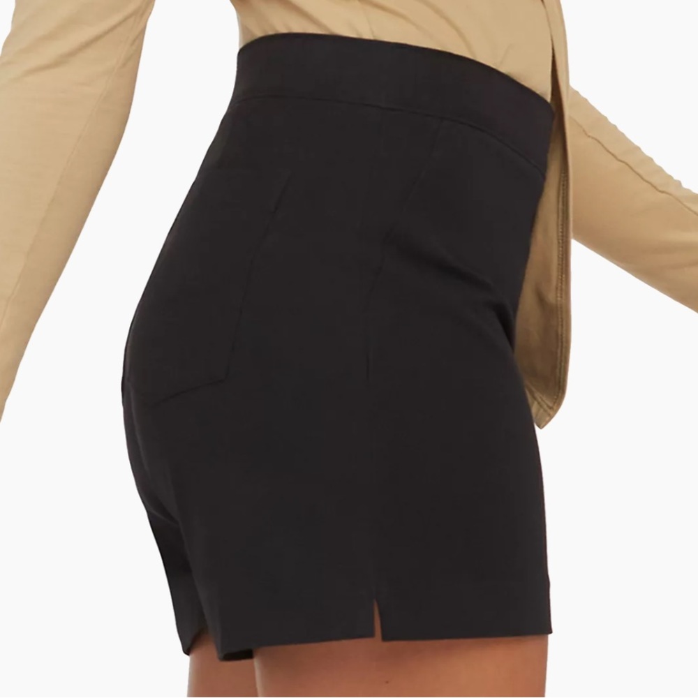 New Spanx Polished Stretch Cotton 6” Shorts Classic Black - Picture 6 of 12